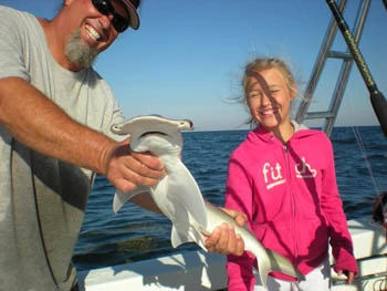 Young girl caught Hammerhead Shark offshore St. Petersburg, FL.