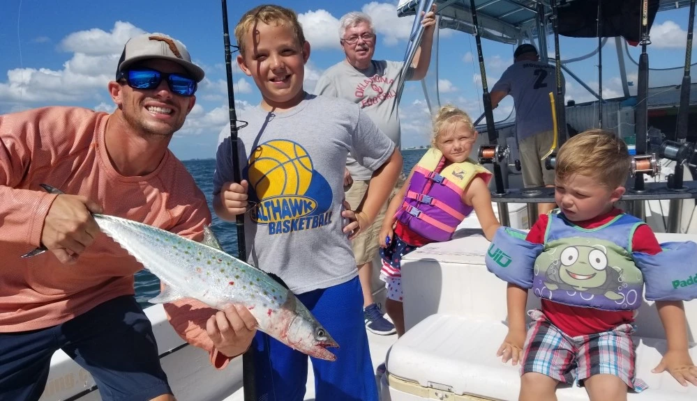 Jawbreaker Charters hosting an offshore family fishing trip in St. Petersburg, FL.